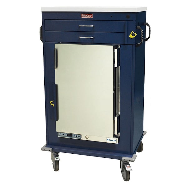 Harloff MH Treatment Cart with 1.8 Cubic Feet Medical Grade Refrigerator, Two Drawers, Breakaway Lock MH4200B - main